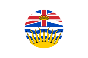 Bandera de Columbia Británica en forma de círculo vector gratuita flag