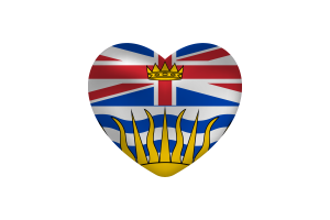 Corazón de amor de Columbia Británica flag