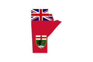 Manitoba Map with Flag flag