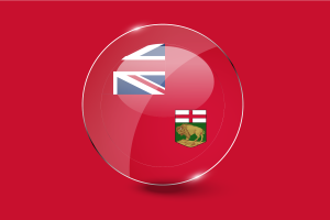 Manitoba Flag Glossy Round Button flag