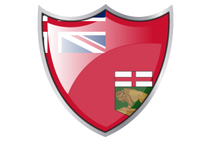 Shield with Flag of Manitoba flag