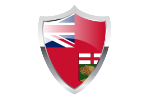 Manitoba Flag with Medieval Heater Shield flag