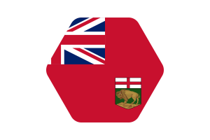 Manitoba Flag Illustration Hexagon Rounded Shape flag