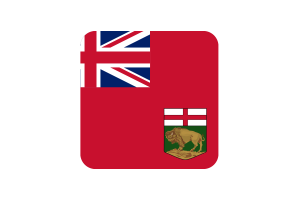 Manitoba Flag Square Rounded Shape flag