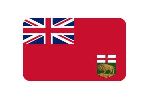 Manitoba Flag Rounded Rectangle Vector Illustration flag