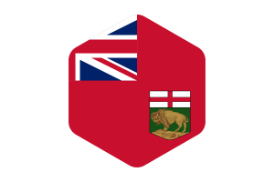 Manitoba Flag Rounded Hexagon Shape flag