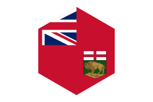 Manitoba Flag Hexagon Shape flag