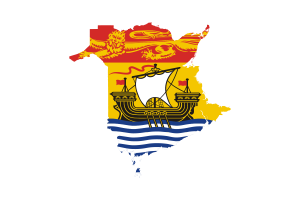 Carte du Nouveau-Brunswick avec drapeau flag