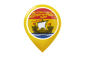 Icône de pin de carte du drapeau du Nouveau-Brunswick flag