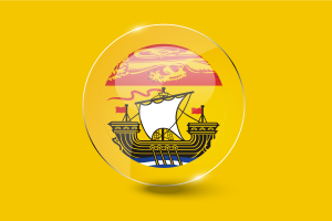 Bouton rond brillant du drapeau du Nouveau-Brunswick flag