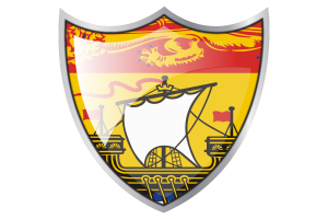 Bouclier avec le drapeau du Nouveau-Brunswick flag