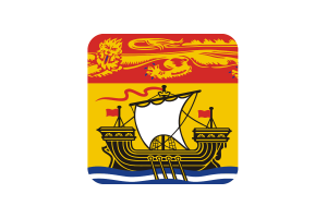 Drapeau du Nouveau-Brunswick forme carrée arrondie flag