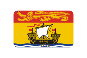 Illustration vecteur du drapeau du Nouveau-Brunswick forme rectangle arrondi flag
