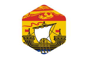 Drapeau du Nouveau-Brunswick forme hexagonale arrondie flag