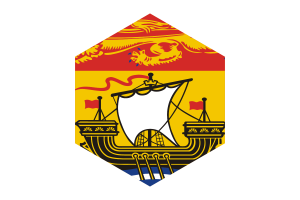 Drapeau du Nouveau-Brunswick forme hexagonale flag