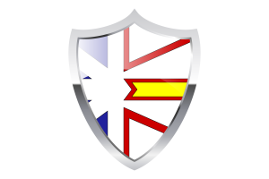 Newfoundland and Labrador Flag with Medieval Heater Shield flag
