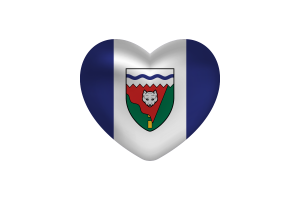 Amor de los Territorios del Noroeste forma de corazón flag