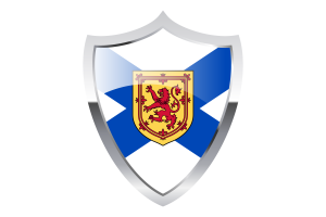 Nova Scotia Flag with Medieval Heater Shield flag