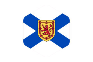 Nova Scotia Flag Rounded Hexagon Shape flag