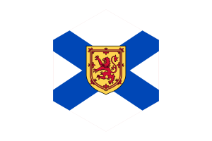 Nova Scotia Flag Hexagon Shape flag