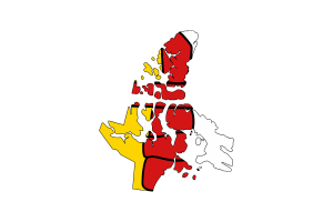 Nunavut Map with Flag flag