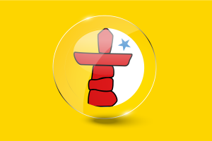 Nunavut Flag Glossy Round Button flag