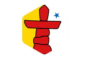 Nunavut Flag Rounded Hexagon Shape flag