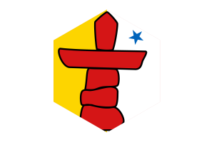 Nunavut Flag Hexagon Shape flag
