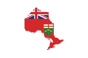 Ontario Map with Flag flag