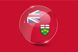 Ontario Flag Glossy Round Button flag