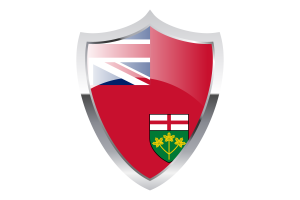 Ontario Flag with Medieval Heater Shield flag