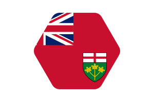Ontario Flag Illustration Hexagon Rounded Shape flag