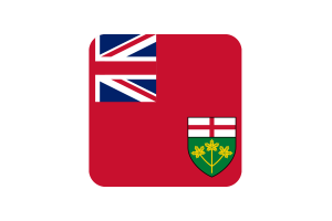 Ontario Flag Square Rounded Shape flag