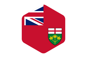 Ontario Flag Rounded Hexagon Shape flag