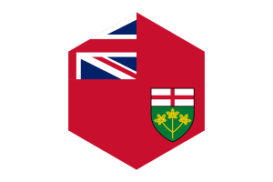 Ontario Flag Hexagon Shape flag