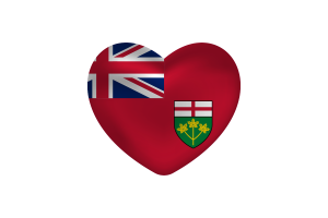  Love of Ontario Heart Shape flag