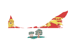 Prince Edward Island Map with Flag flag