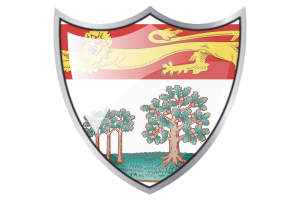 Shield with Flag of Prince Edward Island flag