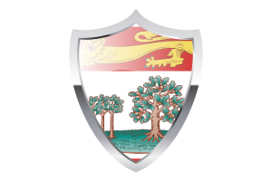Prince Edward Island Flag with Medieval Heater Shield flag