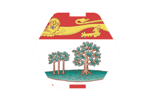 Prince Edward Island Flag Illustration Hexagon Rounded Shape flag