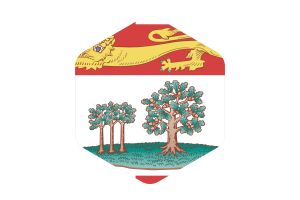 Prince Edward Island Flag Rounded Hexagon Shape flag