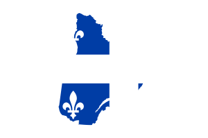 Quebec Map with Flag flag