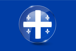 Quebec Flag Glossy Round Button flag