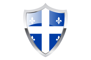 Quebec Flag with Medieval Heater Shield flag