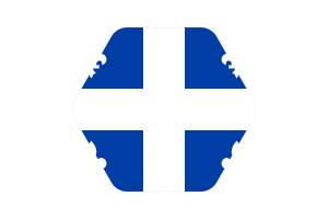 Quebec Flag Illustration Hexagon Rounded Shape flag