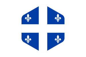 Quebec Flag Rounded Hexagon Shape flag