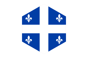 Quebec Flag Hexagon Shape flag