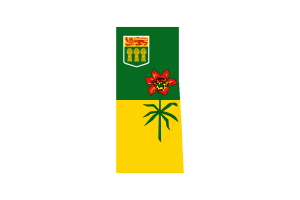 Saskatchewan Map with Flag flag