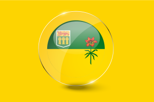 Saskatchewan Flag Glossy Round Button flag