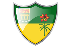 Shield with Flag of Saskatchewan flag
